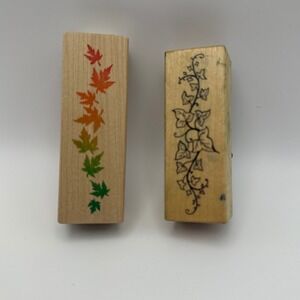 PSX C-542 English Ivy Alice In Rubberland Maple Leaves Rubber Stamp Lot Vintage